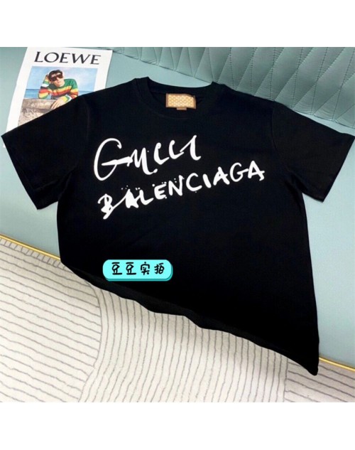 Balenciaga T-shirt joint name big logo print T-shirt men women
