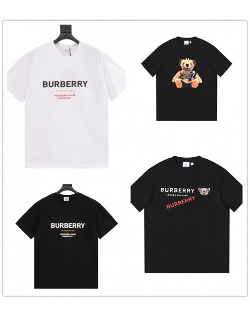 Burberry tshirt black and white round neck cute bear pattern dress