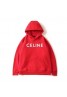 celine new printed letter cotton hooded sweater