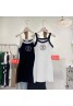 Chanel clothes new black and white knit slim dress sleeveless S M L XL