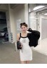 Chanel clothes new black and white knit slim dress sleeveless S M L XL
