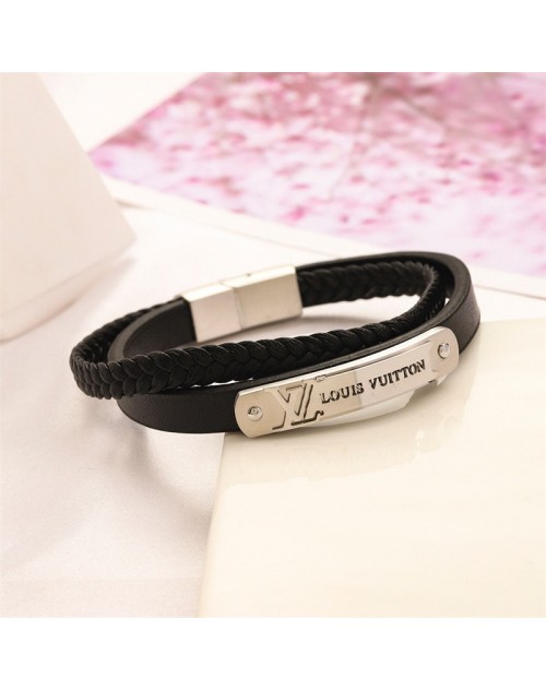 Chanel titanium steel couple's hand rope leather rope girlfriends gift