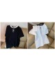 Chanel T-shirt stitching commuter short-sleeved T-shirt high waist high quality