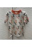 Chanel alphabet color-block jacquard knit short-sleeve elegant top clothes