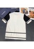Chanel clothes neckline chain decoration slim knitted short sleeves