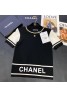 Chanel clothes neckline chain decoration slim knitted short sleeves