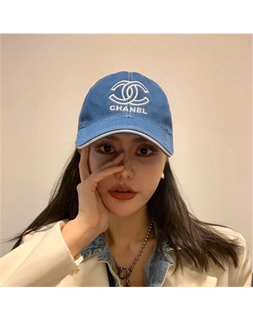 Chanel cap new all-match denim baseball cap sunscreen cap