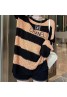 chanel clothes women color contrast knitted sweater stripe