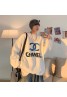 chanel clothes loose Plus Size Hoodless Printed Jacket Couple Fashion Versatile Top