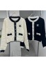 Chanel clothes women's knitted cardigan outer coat fashion popular