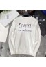 chanel clothes New high version black/white simple letter print round neck sweater