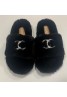 chanel cute outer wear warm plush shoes and slippers home slippers