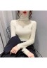 chanel New solid color pile pile turtleneck sweater women's fashion top