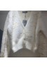 chanel Button V-neck solid color knitted cardigan cropped