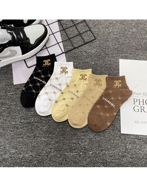 chanel Pure cotton socks 5-pairs