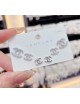 chanel Silver pin three-piece CC stud earring set