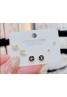 chanel Silver pin three-piece CC stud earring set