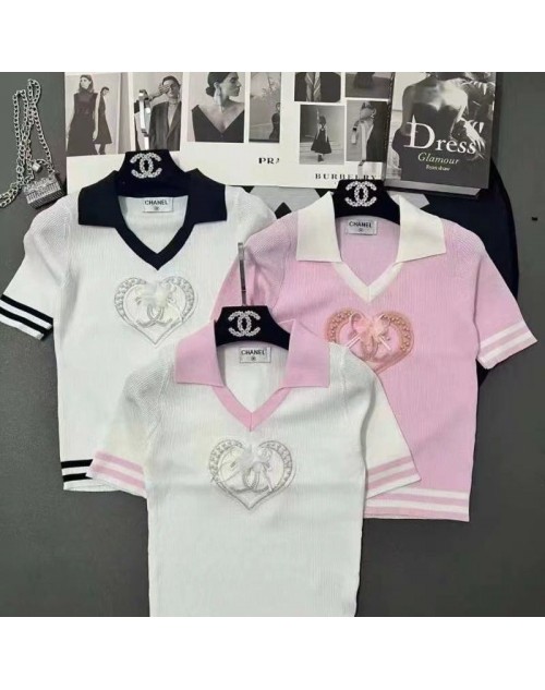 Chanel t-shirt polo shirt POLO cool knit comfortable shirt