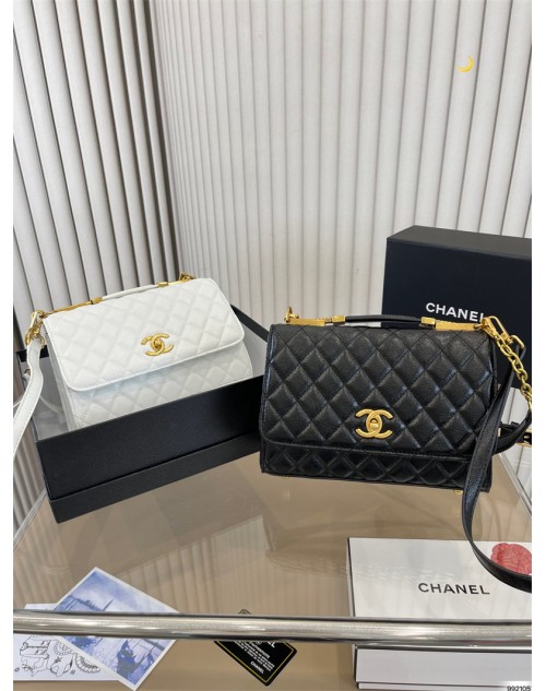 Chanel back bag shoulder bag people black & white metal fittings monogram fashion
