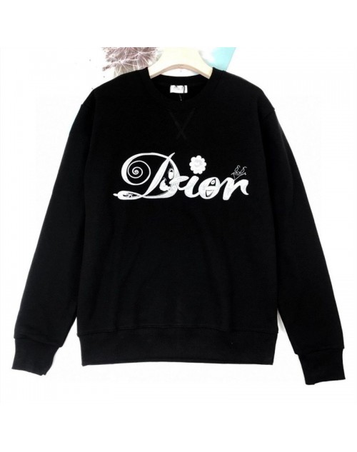 dior clothes pure cotton round neck loose casual sports long-sleeved sweater men women