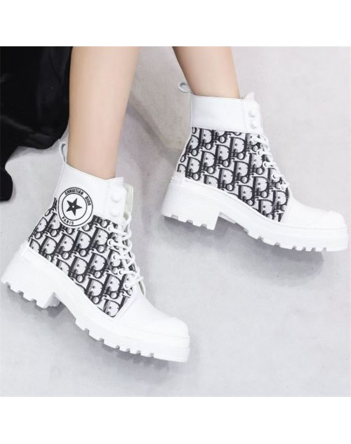Dior High luxury D letter zipper short boots men's and women's shoes high boots