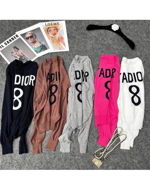 Dior Letter-LOGO sweater round collar slim sweater