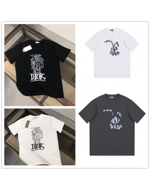 Dior t-shirt black and white round neck fashion fashionable