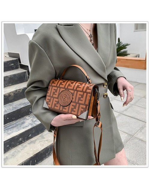 Chanel bag new trendy embossed letter handbag fashion soft leather small square bag