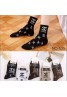 Chanel guci fendi stock Combed cotton mid tube socks 5 pairs