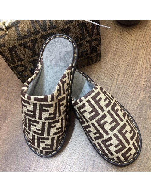 fendi new pair leather slippers sturdy durable 36-45