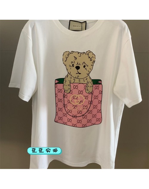 Gucci T-shirt bear designer painting round-neck clothes