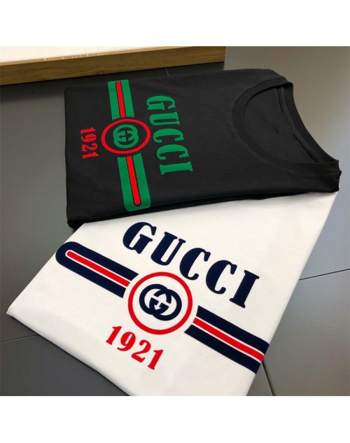 Gucci T-shirt Letter printed cotton loose round neck couple models