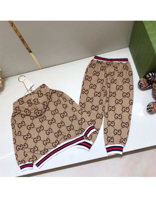 gucci clothes Children's fleece suit autumn and winter coat trousers long sleeve coat