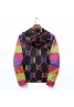 Gucci New Men's Slim Hooded Colorblock Print Jacket