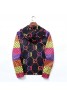 Gucci New Men's Slim Hooded Colorblock Print Jacket