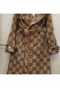 Gucci coat women's western style trench coat high-end waist long slim coat
