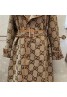 Gucci coat women's western style trench coat high-end waist long slim coat