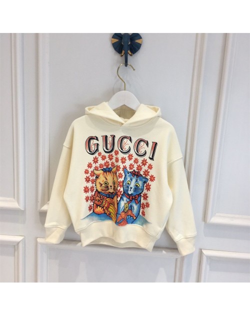 Gucci Children's brand fleece warm hooded sports hoodie