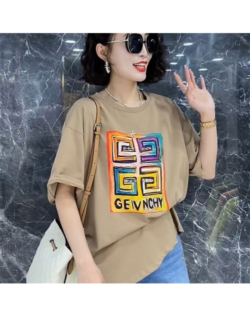 Givenchy clothes luxury logo Cotton round collar short sleeve T-shirt casual loose