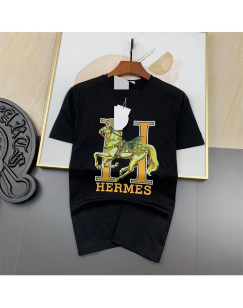 Hermes T-shirt personality trend slim youth casual large size clothes