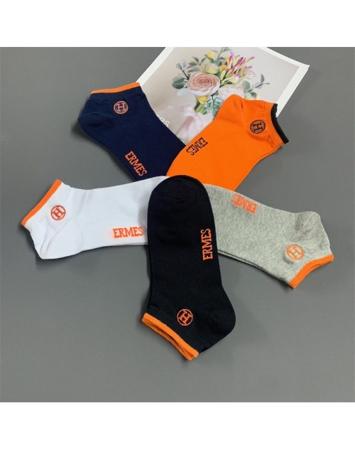 Hermes socks men summer socks breathable shallow five pairs