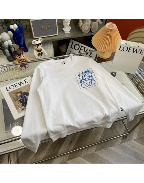 Loewe letter with printed logo round neck long sleeved hoodie