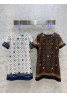 LV logo pattern dress short sleeve round collar H version thin fashion