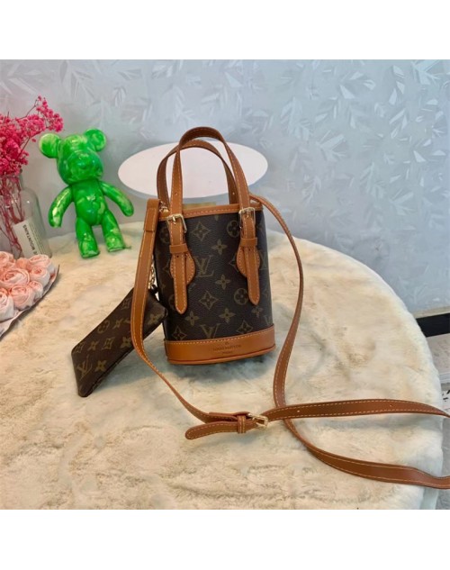 LV bag luxury logo large capacity two-piece bucket bag