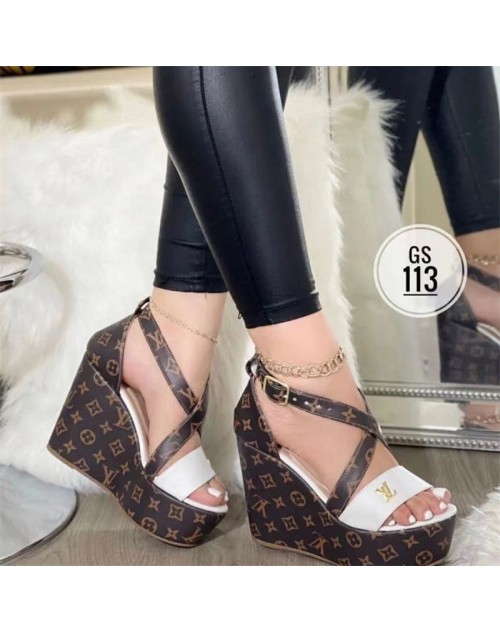 LV shoes high grade wedges sandal pattern super soft 