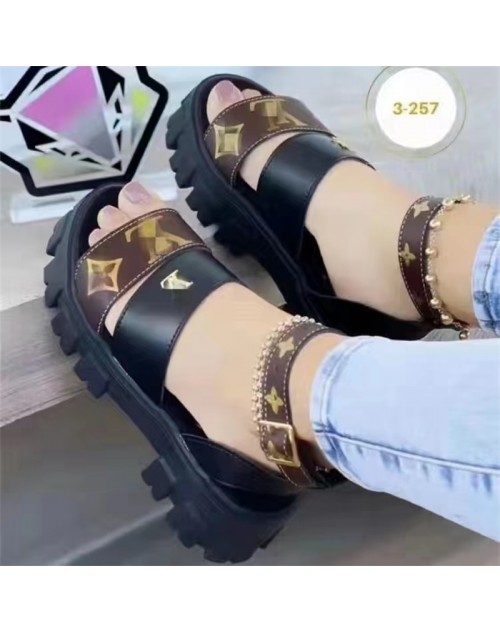 LV shoes summer high sole women fashion sandals waterproof