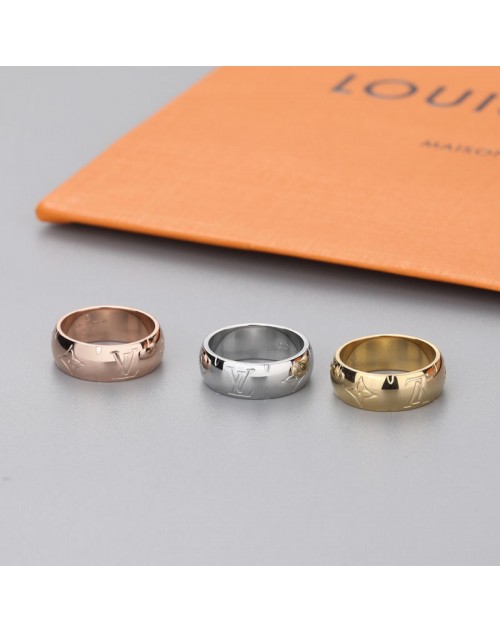 LV ring couple titanium steel ring men women ring US size 5-11