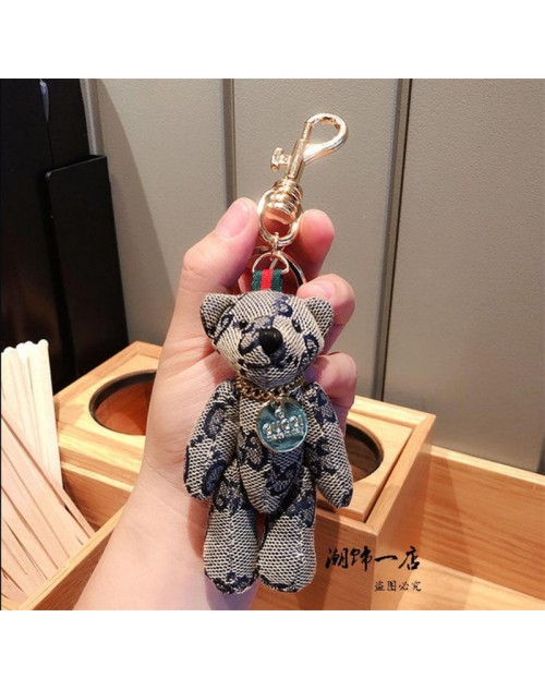 LV Gucci leather bear car key chain bear key chain pendant couple bag pendant