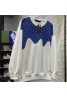 LV stitching sweater men women same style couple loose round neck sweater