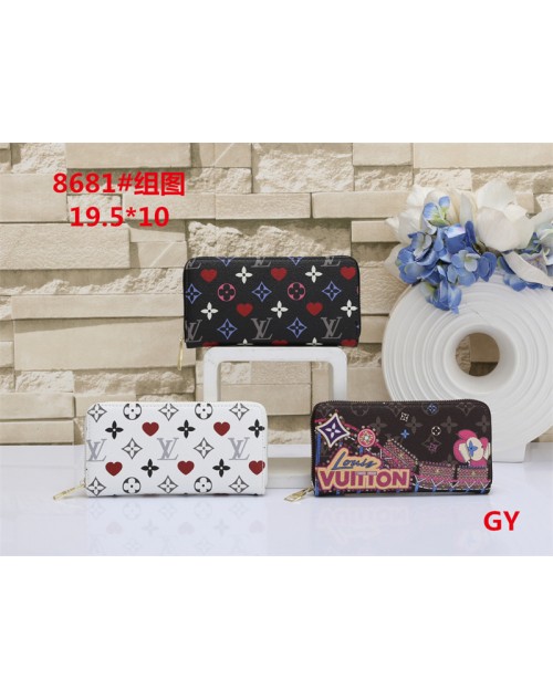 LV fashion print wallet high quality material purse